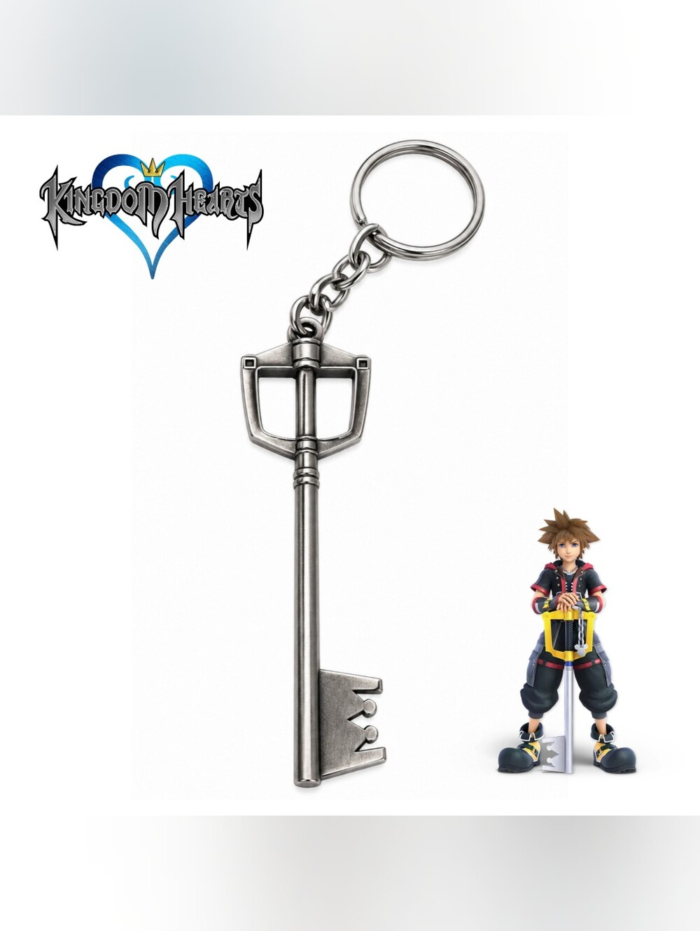 Kingdom Hearts Keyblade Keychain Gun Metal Tone